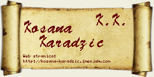 Kosana Karadžić vizit kartica